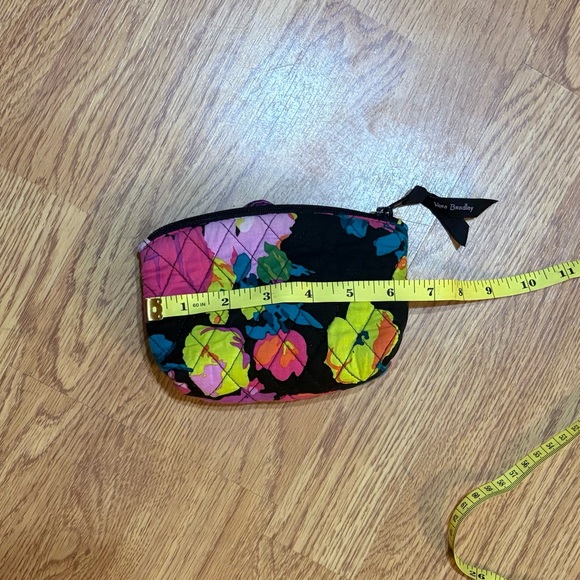 Vera Bradley small Black Floral Quilted makeup pouch mirror Hilo Meadow Print - Picture 10 of 11